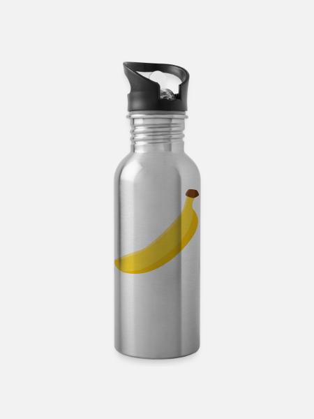 banana - Water bottle with straw - silver