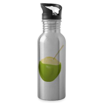 Kokosnuss Milch - Trinkflasche mit integriertem Trinkhalm - Lightsilver - Rechts