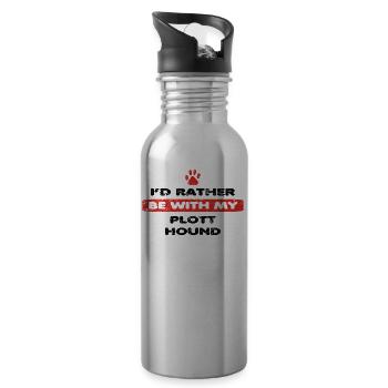 Hund dog rather love bei my PLOTT HOUND - Trinkflasche mit integriertem Trinkhalm - Lightsilver - Rechts