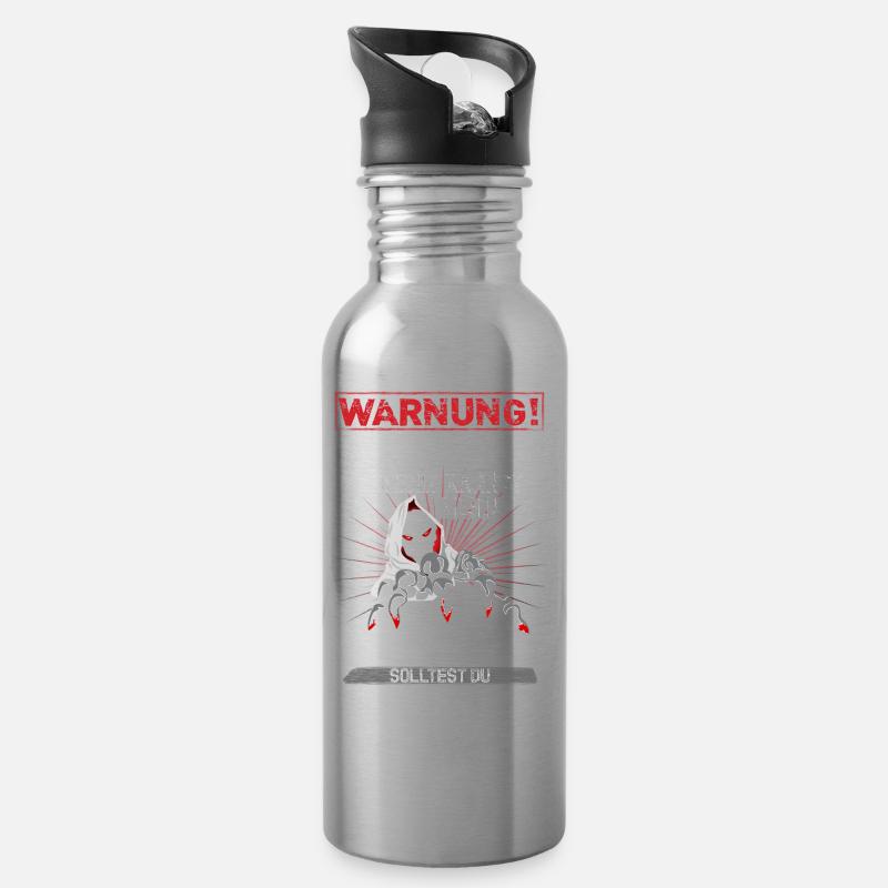 Bauarbeiter T-Shirt · Baustelle · Bagger · Kran - Trinkflasche mit integriertem Trinkhalm - Lightsilver