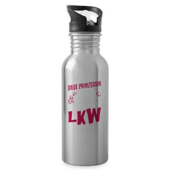 LKW-Fahrerin Shirt · Lastwagen · Truck Prinzessin - Trinkflasche mit integriertem Trinkhalm - Lightsilver - Rechts