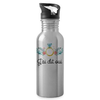 j ai dit oui evjf mariage - Gourde avec paille intégrée - argent clair - Droite