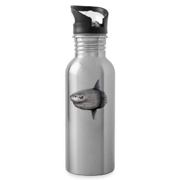 Sunfish - Mondfisch - Mola Mola Poisson lune - Trinkflasche mit integriertem Trinkhalm - Lightsilver - Rechts