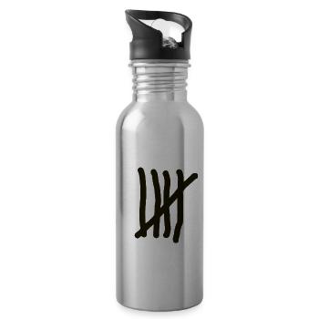 five - Water bottle with straw - silver - Right
