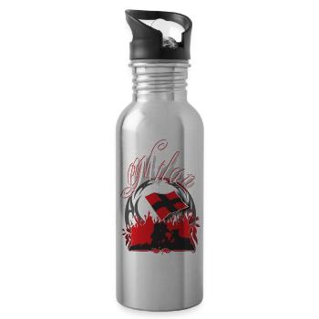 milan - Trinkflasche mit integriertem Trinkhalm - Lightsilver - Rechts