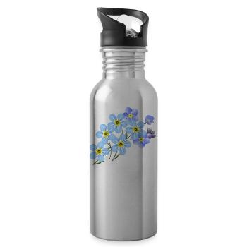 flowers flowers garden garden plants plants - Water bottle with straw - silver - Right