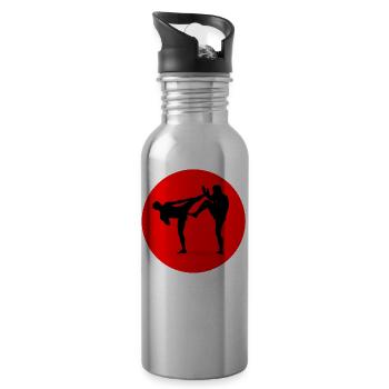 boxing kickboxing kickboxen karate boxen - Trinkflasche mit integriertem Trinkhalm - Lightsilver - Rechts