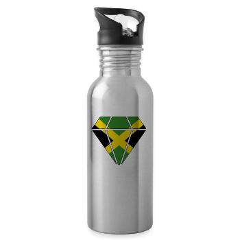 Geschenk Diamant Heimat Wurzeln Jamaica - Trinkflasche mit integriertem Trinkhalm - Lightsilver - Rechts