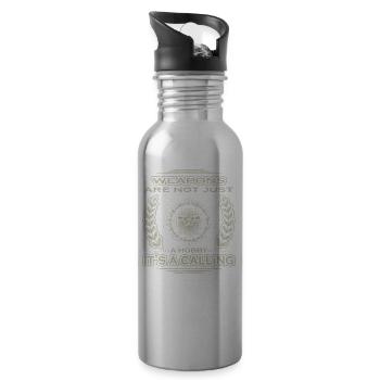 Not a hobby calling job provision pistol pistols - Water bottle with straw - silver - Right