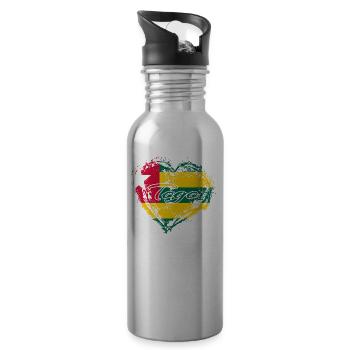 HOME ROOTS COUNTRY GIFT LOVE Togo - Trinkflasche mit integriertem Trinkhalm - Lightsilver - Rechts