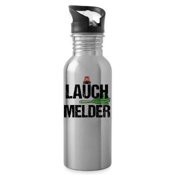 Lauch Melder Witzige Lustige Sprüche Depp Geschenk - Trinkflasche mit integriertem Trinkhalm - Lightsilver - Rechts