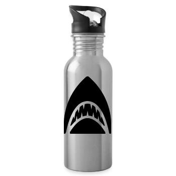 requin - Gourde avec paille intégrée - argent clair - Droite
