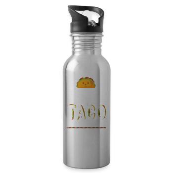 Ich stehe auf Fitness Taco in meinem Mund Mexikanisches Hemd - Trinkflasche mit integriertem Trinkhalm - Lightsilver - Rechts