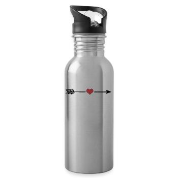 coeur flèche - Gourde avec paille intégrée - argent clair - Droite