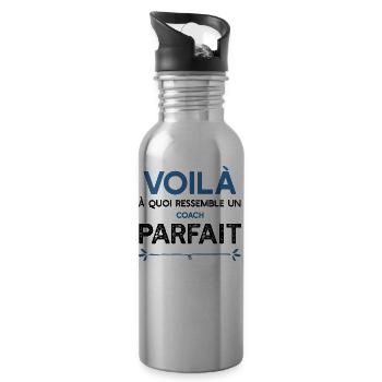 Un Coach parfait métier cadeau - Gourde avec paille intégrée - argent clair - Droite