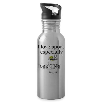 Jogging (Gin Tonic) - Trinkflasche mit integriertem Trinkhalm - Lightsilver - Rechts