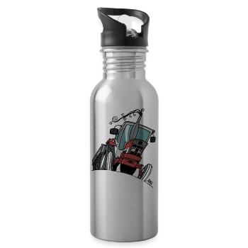 499 Red tractor 533 - Water bottle with straw - silver - Right
