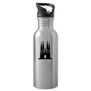 Sagrada Familia - Gourde avec paille intégrée - argent clair - Droite