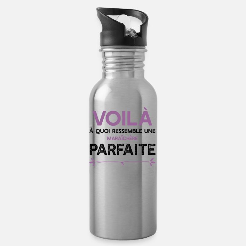 Une Maraîchère parfaite cadeau - Gourde avec paille intégrée - argent clair