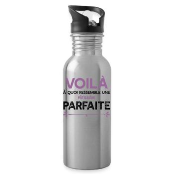 Une Pâtissière parfaite cadeau - Gourde avec paille intégrée - argent clair - Droite