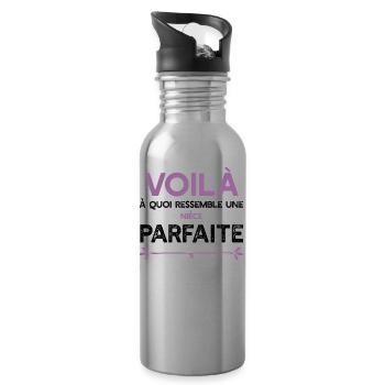 Une Nièce parfaite cadeau - Gourde avec paille intégrée - argent clair - Droite
