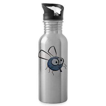 Fliege - Trinkflasche mit integriertem Trinkhalm - Lightsilver - Rechts