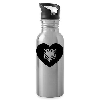 Albania - Water bottle with straw - silver - Right