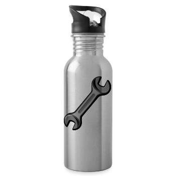 Werkzeugschlüssel / Tool - Trinkflasche mit integriertem Trinkhalm - Lightsilver - Rechts