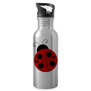 Ladybug - Water bottle with straw - silver - Right