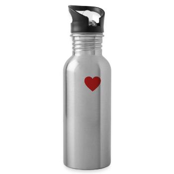 Bayern basst bier bayrisch Gebrannte Mandeln - Trinkflasche mit integriertem Trinkhalm - Lightsilver - Rechts