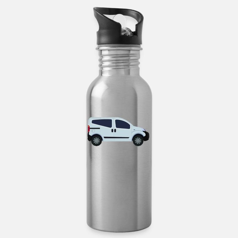 van - Trinkflasche mit integriertem Trinkhalm - Lightsilver