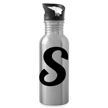S - Trinkflasche mit integriertem Trinkhalm - Lightsilver - Rechts