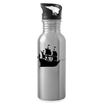 Schiff Geschenk Idee - Trinkflasche mit integriertem Trinkhalm - Lightsilver - Rechts