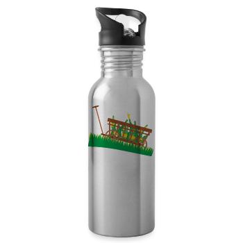 Cabbage Ride Alcohol Celebrate Cold Handcart Gift - Water bottle with straw - silver - Right