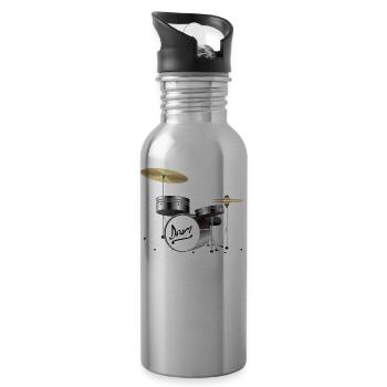 percussion - Water bottle with straw - silver - Right