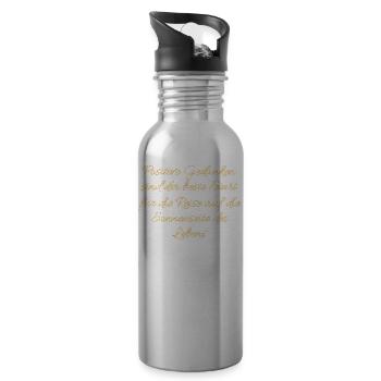 Positive Gedanken Sonnenseite des Lebens Orange - Trinkflasche mit integriertem Trinkhalm - Lightsilver - Rechts