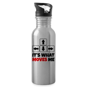 Tastatur / es bewegt mich / Geschenk / Zocken - Trinkflasche mit integriertem Trinkhalm - Lightsilver - Rechts