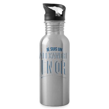 je suis un Alexandre en or cadeau idée humour - Gourde avec paille intégrée - argent clair - Droite