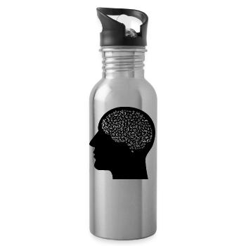 L’argent dans la tête cadeau - Gourde avec paille intégrée - argent clair - Droite