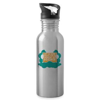 Polar Bear Protest For Science Climate Change Gift - Water bottle with straw - silver - Right