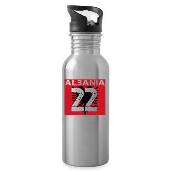 Albanien Fussball verein team party em wm 22 - Trinkflasche mit integriertem Trinkhalm - Lightsilver - Rechts