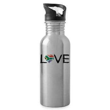 Love Home Roots Home Country Pride South Africa pn - Water bottle with straw - silver - Right