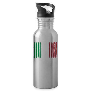 Roots maison home love fier Italie png - Gourde avec paille intégrée - argent clair - Droite