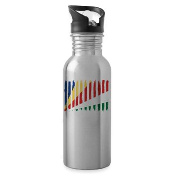 Roots maison home love fière Seychelles png - Gourde avec paille intégrée - argent clair - Droite