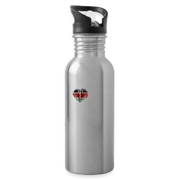 Liebe Heimat Wurzeln Home Stolz Land Kenia png - Trinkflasche mit integriertem Trinkhalm - Lightsilver - Rechts