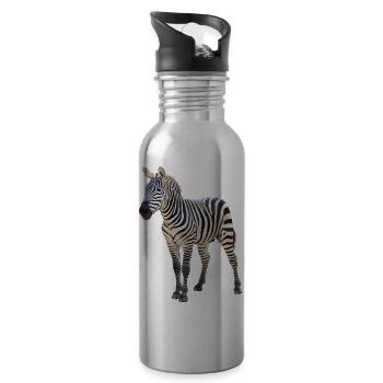 Zebra - Water bottle with straw - silver - Right