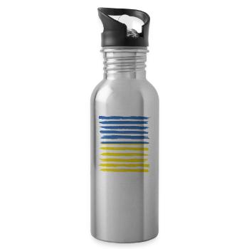 Gift Home Roots Pride Ukraine - Water bottle with straw - silver - Right