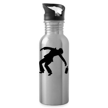 Drunk Man - Water bottle with straw - silver - Right