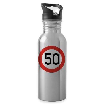 50 shield - Water bottle with straw - silver - Right
