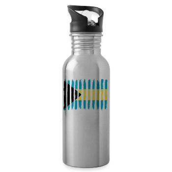 Roots home love proud Bahamas png - Water bottle with straw - silver - Right